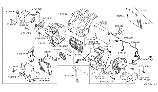 2015 Nissan Quest Heater & Blower Unit Diagram 8