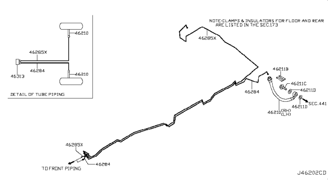 2015 Nissan Quest Brake Piping & Control Diagram 1