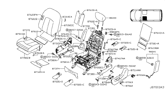 2013 Nissan Quest Front Seat Diagram 6