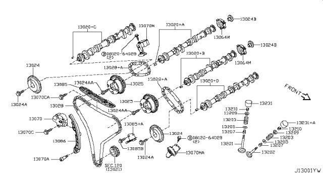 2013 Nissan Quest Camshaft & Valve Mechanism Diagram 1