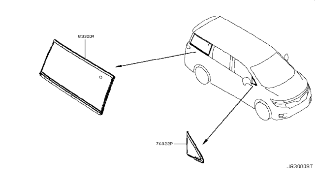 2013 Nissan Quest Glass-Opera Window,RH Diagram for 76820-1JA0A