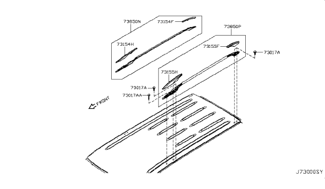 2015 Nissan Quest Roof Panel & Fitting Diagram 1