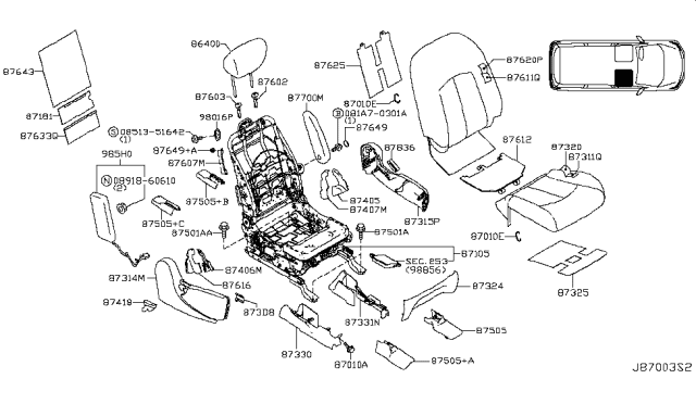 2015 Nissan Quest Front Seat Diagram 5