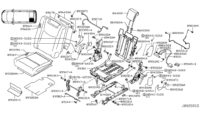 2015 Nissan Quest 3rd Seat Diagram 1