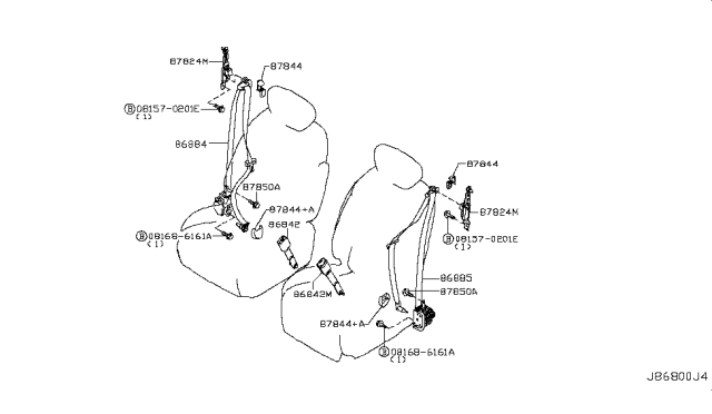 2017 Nissan Quest Front Seat Belt Diagram