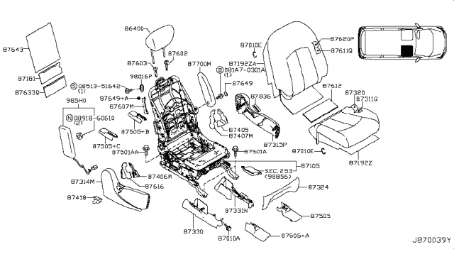 2013 Nissan Quest Front Seat Diagram 8