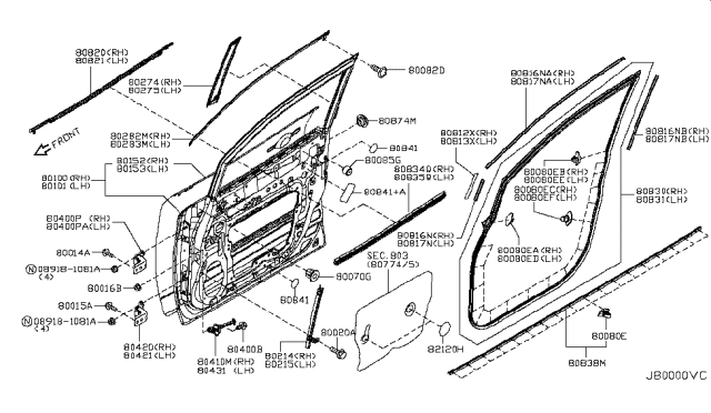 2015 Nissan Quest Grommet-Screw Diagram for 96706-B0700