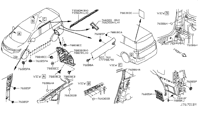 2017 Nissan Quest Body Side Fitting Diagram 2