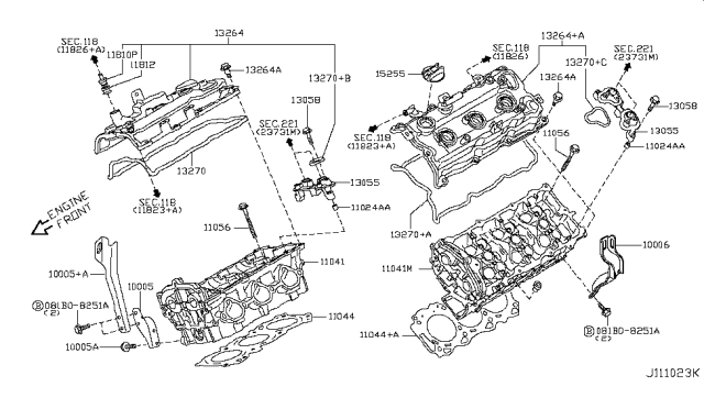2014 Nissan Quest Head Assy-Cylinder,LH Diagram for 11090-4GA0A