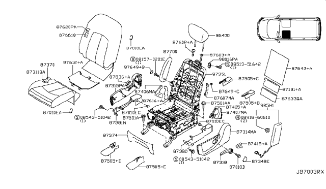 2015 Nissan Quest Front Seat Diagram 1