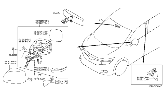 2014 Nissan Quest Rear View Mirror Diagram 4