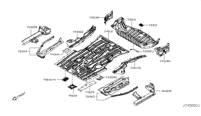 2016 Nissan Quest Floor Panel (Rear) Diagram