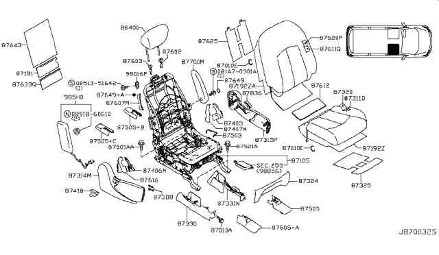 2012 Nissan Quest Front Seat Diagram 10