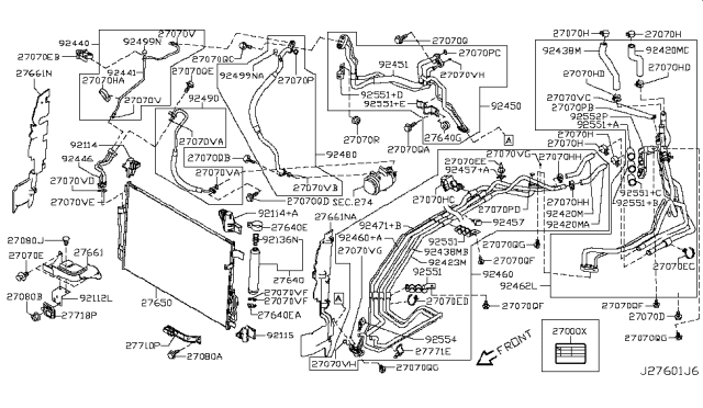 2012 Nissan Quest Hose-Rear Heater, Inlet Diagram for 92420-1JA2A