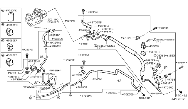 2013 Nissan Quest Power Steering Piping Diagram 1