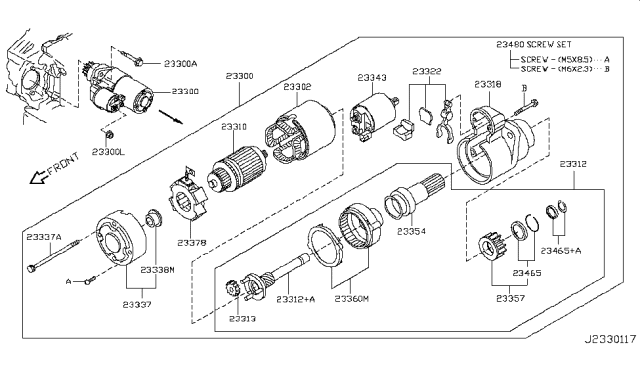 2013 Nissan Quest Internal Gear Assembly Diagram for 23350-8Y000