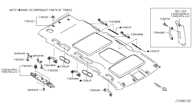 2017 Nissan Quest Roof Trimming Diagram 2