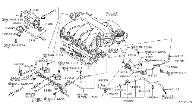 2011 Nissan Quest Sensor-Boost Diagram for 22365-JA10B