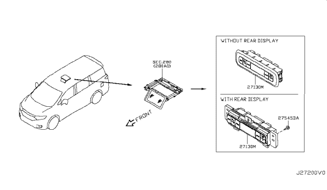 2014 Nissan Quest Control Assembly Rear Diagram for 27511-1JB0A