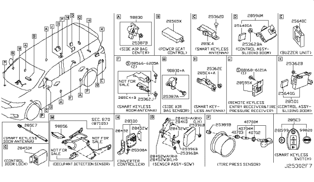 2014 Nissan Quest Switch Assembly - Smart KEYLESS Diagram for 285E3-1JA2A