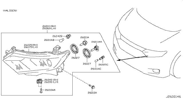 2013 Nissan Quest Headlamp Diagram 1