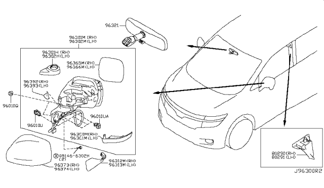 2013 Nissan Quest Rear View Mirror Diagram 3