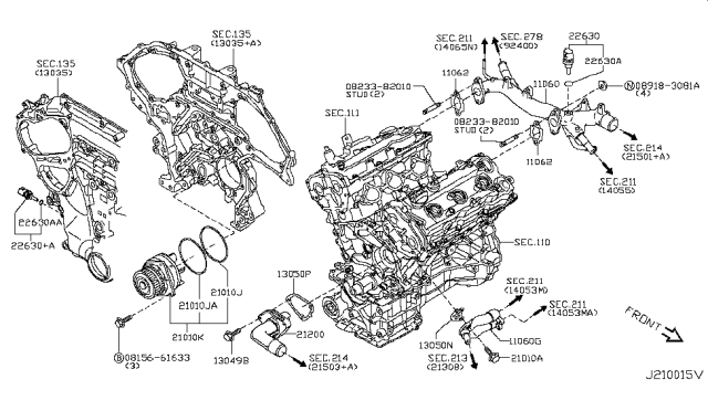 2011 Nissan Quest Pump Assy-Water Diagram for B1010-JK00A