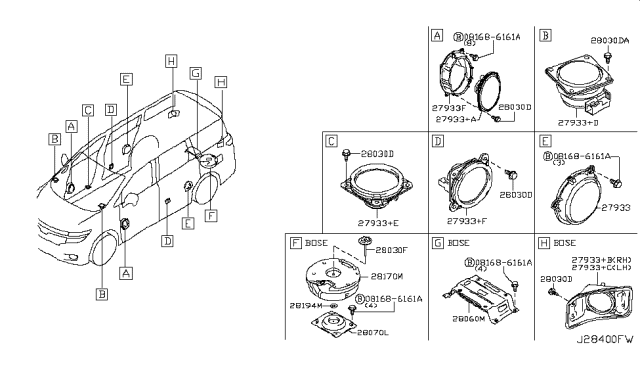 2012 Nissan Quest Speaker Diagram