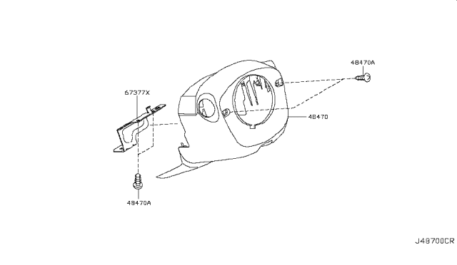 2014 Nissan Quest Steering Column Shell Cover Diagram