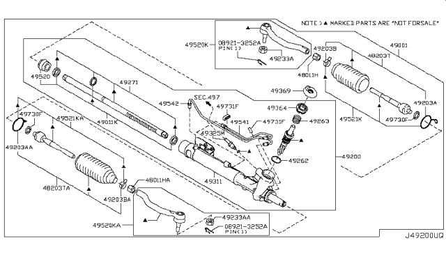 2013 Nissan Quest Tube Assembly - Cylinder Diagram for 49541-1JA0A