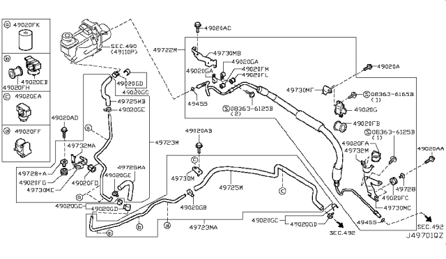 2012 Nissan Quest Insulator Diagram for 49733-AE000