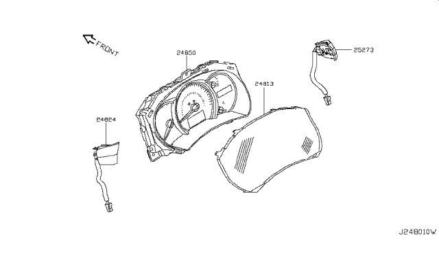 2013 Nissan Quest Cover - Front Meter Diagram for 24813-1JB0B