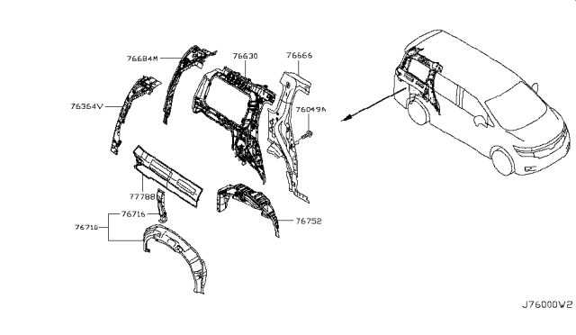 2012 Nissan Quest Body Side Panel Diagram 2