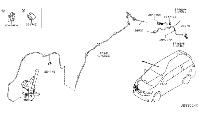 2011 Nissan Quest Grommet Diagram for 28982-VE000