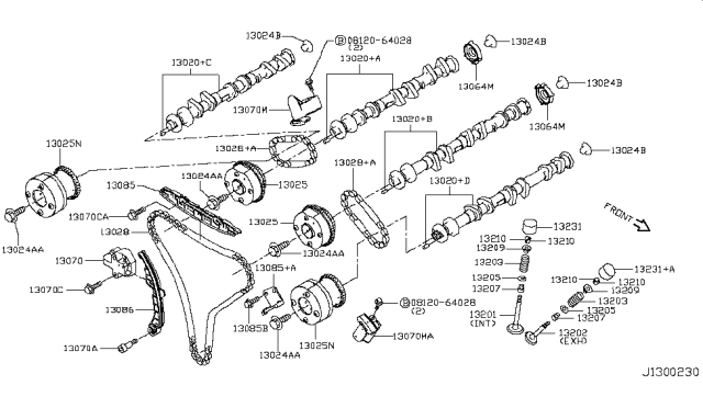 2015 Nissan Quest SPROCKET-CAMSHAFT Intake Diagram for 13025-1MR2C