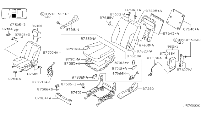 2001 Nissan Maxima Front Seat Diagram 3