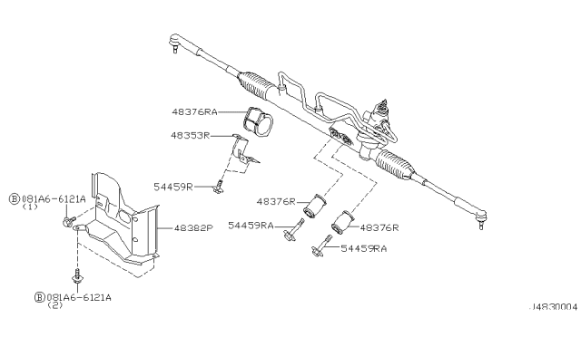 2001 Nissan Maxima Steering Gear Mounting Diagram 1