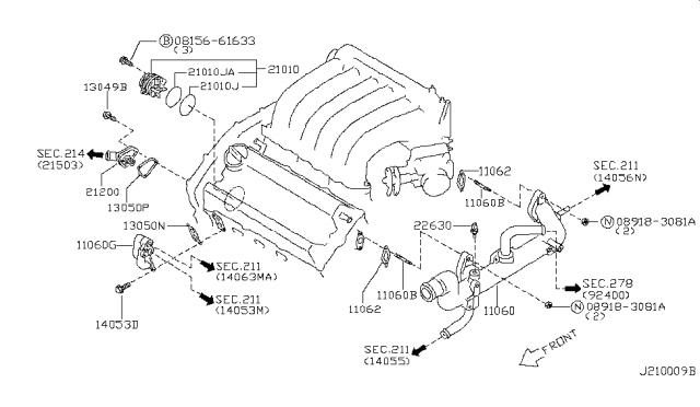 2003 Nissan Maxima Water Pump, Cooling Fan & Thermostat Diagram