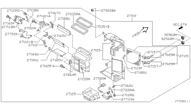 2003 Nissan Maxima Heater & Blower Unit Diagram 5