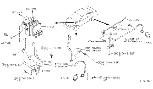 2001 Nissan Maxima Anti Skid Control Diagram 7