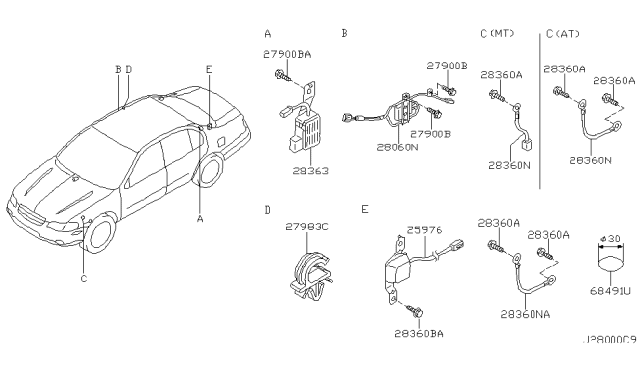 2003 Nissan Maxima Audio & Visual Diagram 1