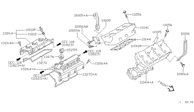 2001 Nissan Maxima Cylinder Head & Rocker Cover Diagram 3