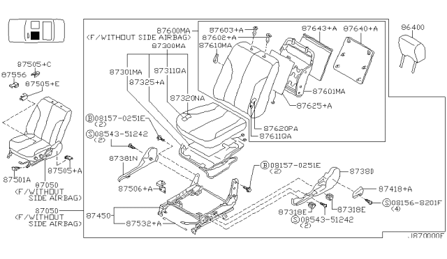 2002 Nissan Maxima Front Seat Diagram 2