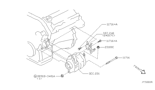 2003 Nissan Maxima Alternator Fitting Diagram