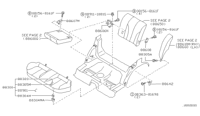 2001 Nissan Maxima Rear Seat Diagram 4