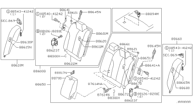 2001 Nissan Maxima Rear Seat Diagram 2