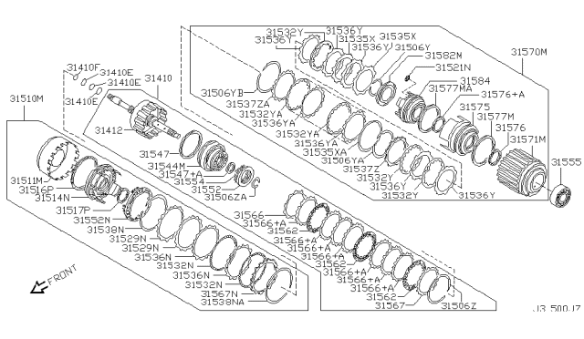 2002 Nissan Maxima Clutch & Band Servo Diagram 2