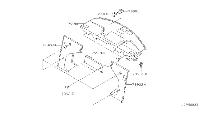 2000 Nissan Maxima Base-Child Anchor Cover Diagram for 79981-3Y104