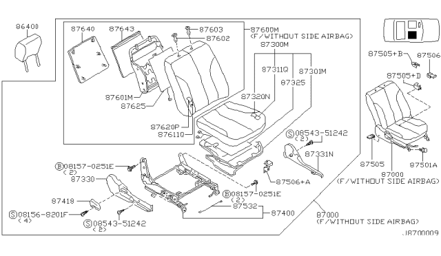 2002 Nissan Maxima Front Seat Diagram 9