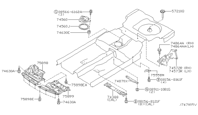 2001 Nissan Maxima Floor Fitting Diagram 3